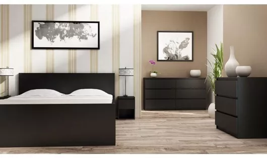 Συρταριέρα Κρεβατοκάμαρας Ξύλινη M3 με 3 συρτάρια 70x44x77cm Μαύρο