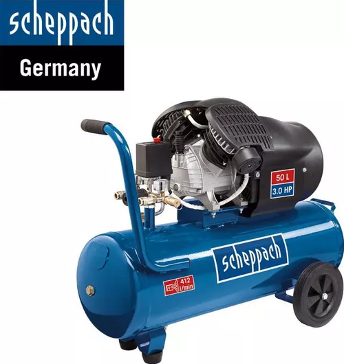 Κομπρεσέρ Αέρος Scheppach HC52DC Μονοφασικό 97dB με Ισχύ 3hp & Αεροφυλάκιο 50lt