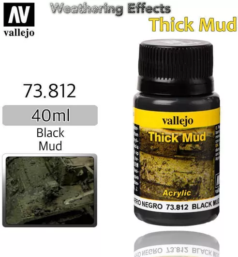 Χρώμα Μοντελισμού Acrylicos Vallejo Thick Mud Black Mud 40ml