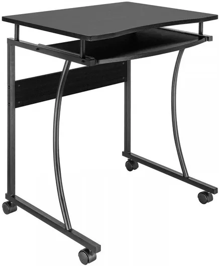 Γραφείο Υπολογιστή Ξύλινο Black με Μεταλλικά Πόδια & Ρυθμιζόμενο Ύψος 60x48cm