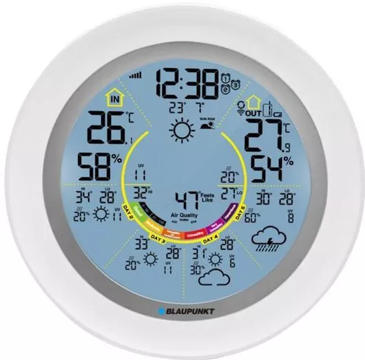 Μετεωρολογικός Σταθμός Blaupunkt GCT-13-WS60WH Ασύρματος Ψηφιακός Επιτραπέζιος Λευκός