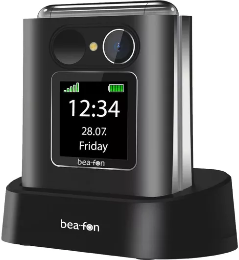 Κινητό Απλής Χρήσης Bea-fon Fold 10 LTE Single SIM με Κουμπιά Μαύρο