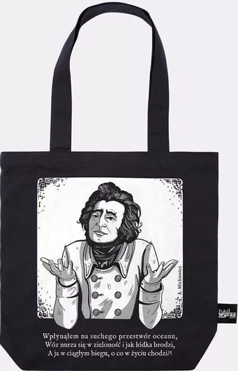 Naddwis Om Cotton Bag - Black "What Is Life All About"