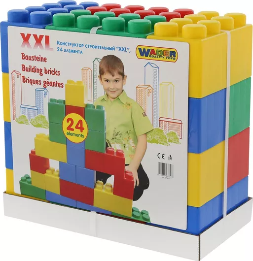 Τουβλάκι Wader Building Bricks XXL για 1+ Ετών 24τμχ