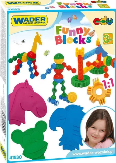 Τουβλάκι Wader Funny Blocks για 3+ Ετών 36τμχ