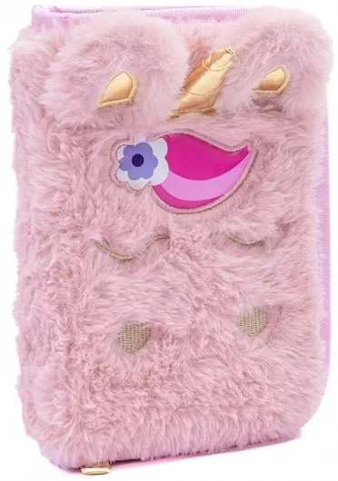 Triple Pencil Case Accessories Astrabag Fluffy Unicorn Ac31 20.5 X 13 X 6 Cm
