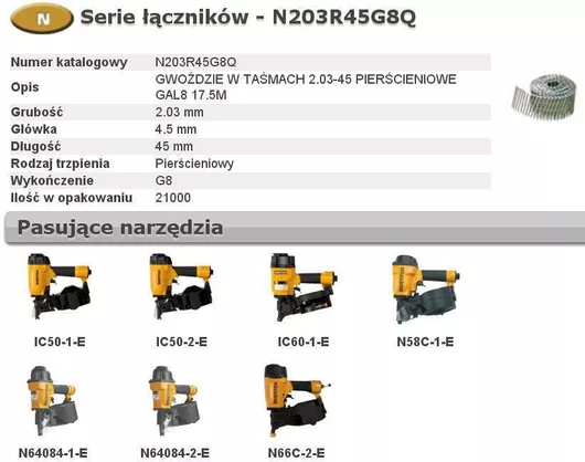Bostitch N55 2 03-45 Galvanized Ring Nails, 21,000pcs