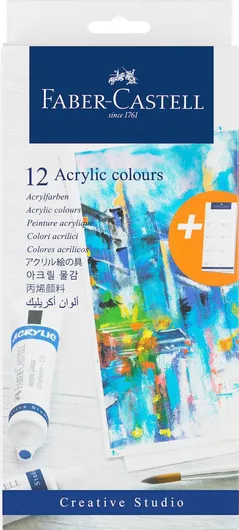 Ακρυλικά Χρώματα Ζωγραφικής Faber-Castell 20ml 12τμχ