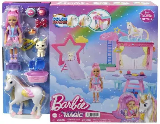 Lalka Barbie Mattel Chelsea A Touch Magic Szczypta Magii Zestaw Mattel Hnt67