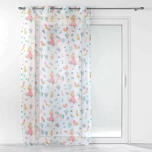 Παιδική Κουρτίνα Douceur d'Intérieur Princesse με Τρουκς Λευκό 140x240cm