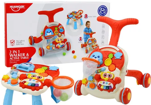 Περπατούρα Interactive Educational Table 2in1 Ride On για 12+ Μηνών με Ήχους Κόκκινο