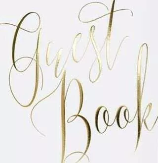 Party Deco Guest Book 20x24.5 Cm 22 Universal Pages White Gold Lettering