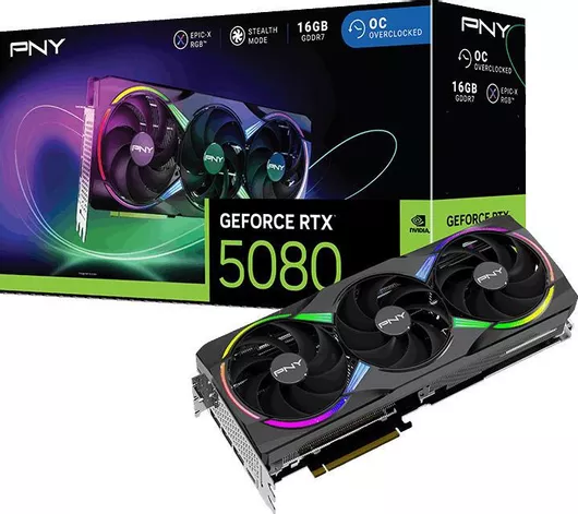 Κάρτα Γραφικών PNY GeForce RTX 5080 16GB GDDR7 EPIC-X RGB Overclocked