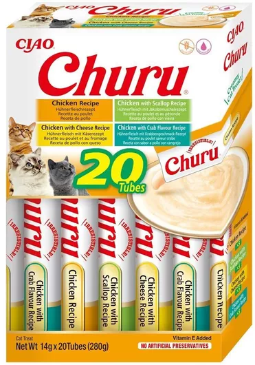 Λιχουδιές Γάτας Inaba Churu Variety Box Chicken Cat Treats 20 X 14g