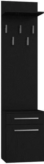 Topeshop Έπιπλο Εισόδου Duo με Κρεμάστρα & Παπουτσοθήκη 50x35x180cm Ματ Μαύρο