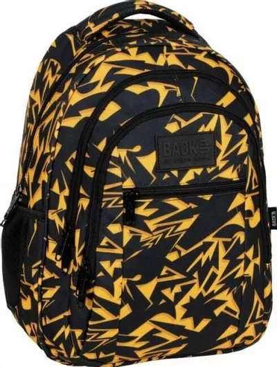 Backup 6 Action 3-Compartment Backpack in Black-Yellow