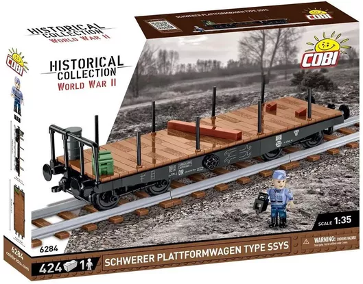 Τουβλάκι Cobi Historical Collection Wwii Schwerer Plattformwagen Type Ssys για 7+ Ετών 424τμχ