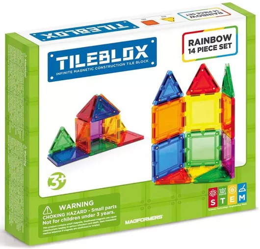 Τουβλάκι Magformers Tileblox Rainbow για 3+ Ετών 14τμχ