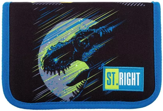 Double Flap Pencil Case Without Equipment Stright Pc-03 Dinosaur