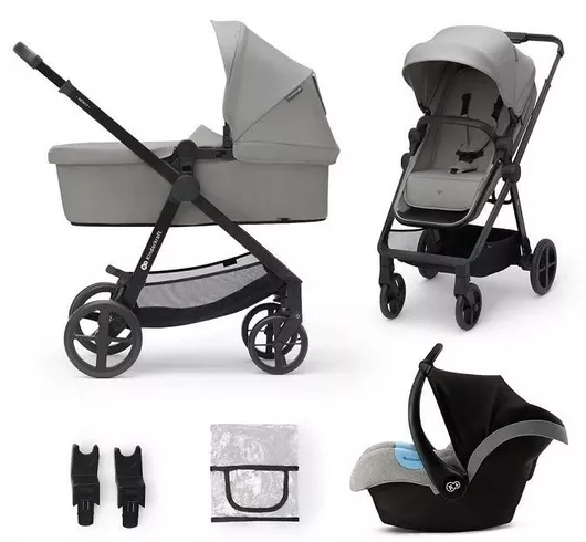 Καρότσι Μωρού Kinderkraft Newly Ρυθμιζόμενο 3 σε 1 Kατάλληλο για Nεογέννητο Γκρι