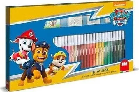 41-Piece Paw Patrol Activity Set with 3 Ink Stamps, 36 Crayons, and Activity Book