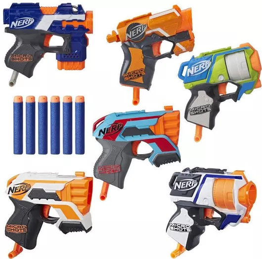 Nerf Large Strike 6 Pcs Gun Set + Foam Bullets Za5181