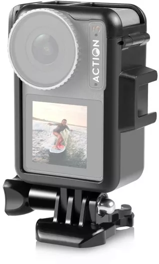 Puluz Vertical Plastic Protective Frame for DJI Osmo Action Pro 5/4/3 - Black