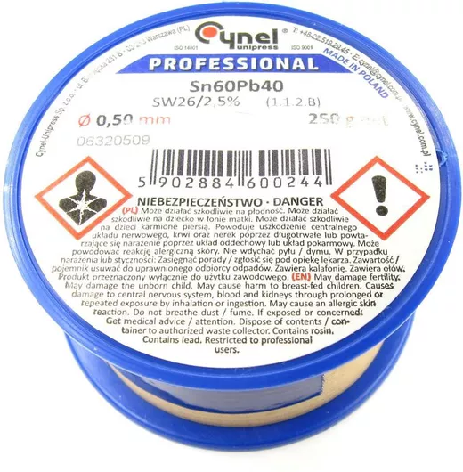 Cynel Sn60Pb40 Solder Wire 0.5mm 250g