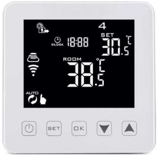 Θερμοστάτης Χώρου Hysen HY08WE-2 Ψηφιακός Smart με Wi-Fi White