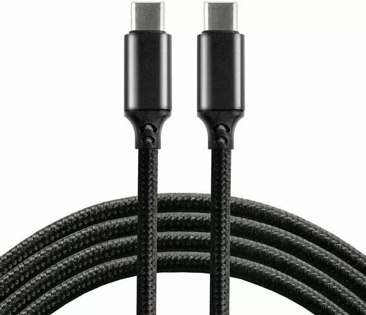 Καλώδιο everActive CBB-1PD5 Braided USB 2.0 USB-C male - USB-C male 1m Μαύρο