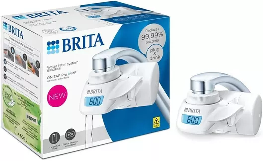 Φίλτρο Νερού Βρύσης Brita On Tap Pro V-MF Κοκκώδης Ενεργός Άνθρακας / Μεμβράνες Κοίλων Ινών 0.5 μm 344326 Λευκό