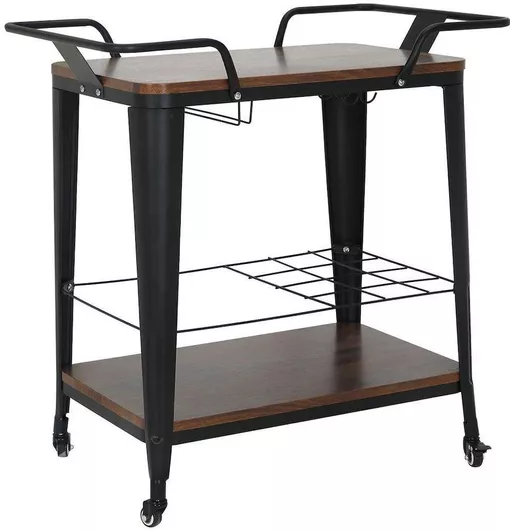 Τραπεζάκι Σαλονιού Ορθογώνιο Relix Ξύλινο με Ρόδες Μαύρο Μ74xΠ49xΥ82cm