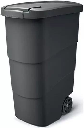 Κάδος Ανακύκλωσης Prosperplast Πλαστικός με Ροδάκια Μαύρο 90lt