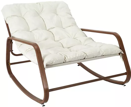 Πολυθρόνα Εξωτερικού Χώρου Μεταλλική με Μαξιλάρι 92x130x69cm Λευκό