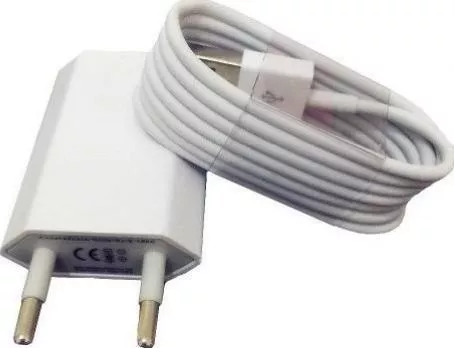 Φορτιστής Κινητού Ar-1000 για iPhone 5/5s/6/6s/7/8 Plus 5v - 1a & Καλώδιο Φόρτισης 8 Pin Usb 1m Λευκό