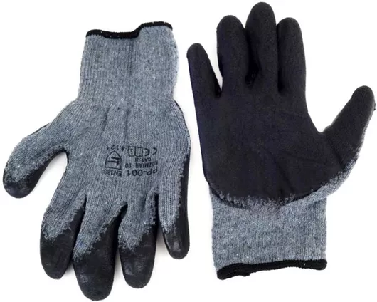 Γάντια Εργασίας Non-Slip 02047 Μαύρο Γκρι