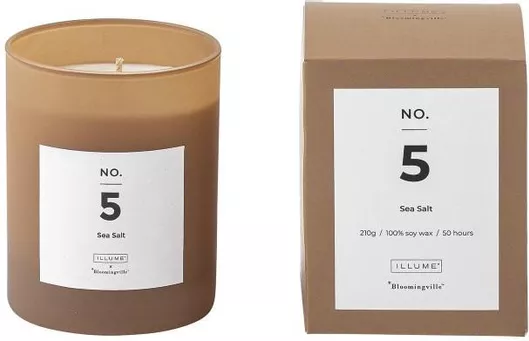 Αρωματικό Κερί Bloomingville No 5 σε Βάζο 8x10cm 50 'Ωρες Καύσης 210gr Μπεζ