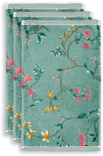 Σετ Πετσέτες Pip Studio 3τμχ Les Fleurs 30x50cm Πράσινο