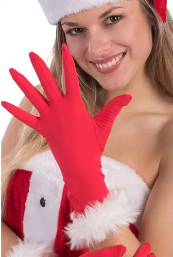 Κόκκινο Γάντια με Γούνα