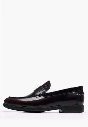 Boss Shoes Ανδρικά Μοκασίνια Μπορντό Δέρμα Loafers
