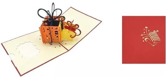 Ευχετήρια Κάρτα Origami 3d Κουτί Δώρου Πολύχρωμο Orbr071