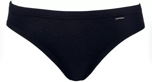 Γυναικείο mini slip Cotonella από οικολογικό βαμβάκι, κανονική εφαρμογή, μαύρο