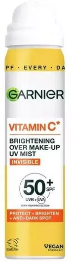 Garnier Vitamin C Brightening Over Make-Up Αντηλιακό Mist Προσώπου SPF50+ 75ml