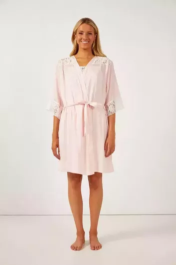 Harmony Σατέν Καλοκαιρινή Ρόμπα Γυναικεία Ροζ