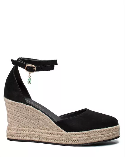 Komis & Komis Καλοκαιρινές Γυναικείες Πλατφόρμες Εσπαντρίγιες Μαύρο