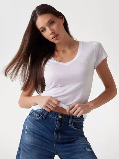 Guess Vn Ss Γυναικείο T-shirt Λευκό