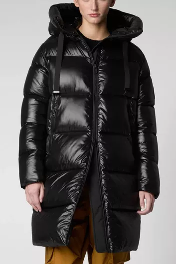 Save The Duck Μακρύ Γυναικείο Puffer Μπουφάν Χειμερινό Μαύρο