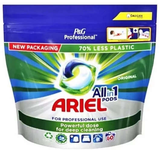 Απορρυπαντικό Ρούχων Ariel All-in-One Original για Λευκό & Χρωματιστά Ρούχα 60 Κάψουλες