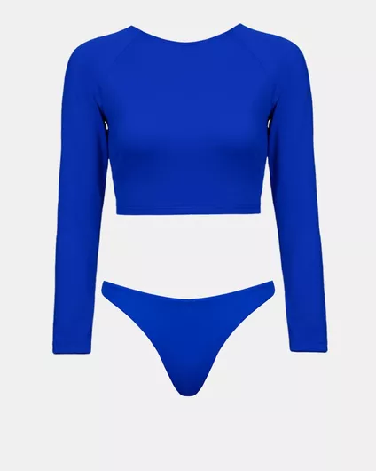 Μαγιό Σετ Μακρυμάνικο Μπλε Royal