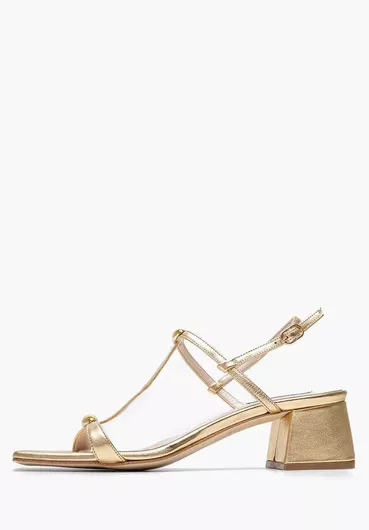 Mortoglou Δερμάτινα Πέδιλα Χρυσό
